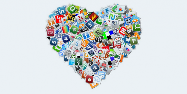 Social Media Heart Collage by Cathleen Donovan via Flickr CC-BY-NC 2.0 edited